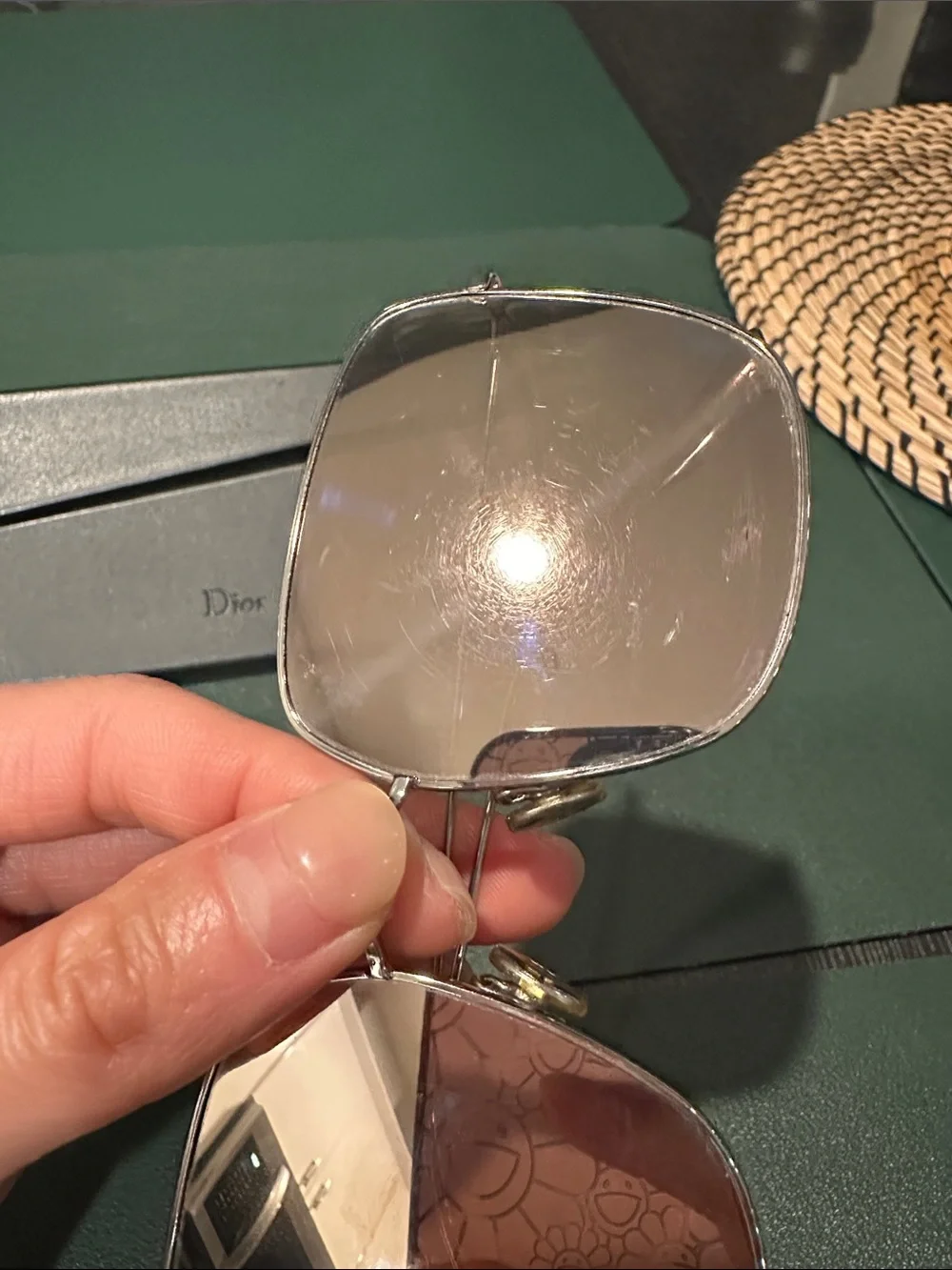Dior Silver Frame Sunglasses with Brown Lenses - Picture 2 of 3
